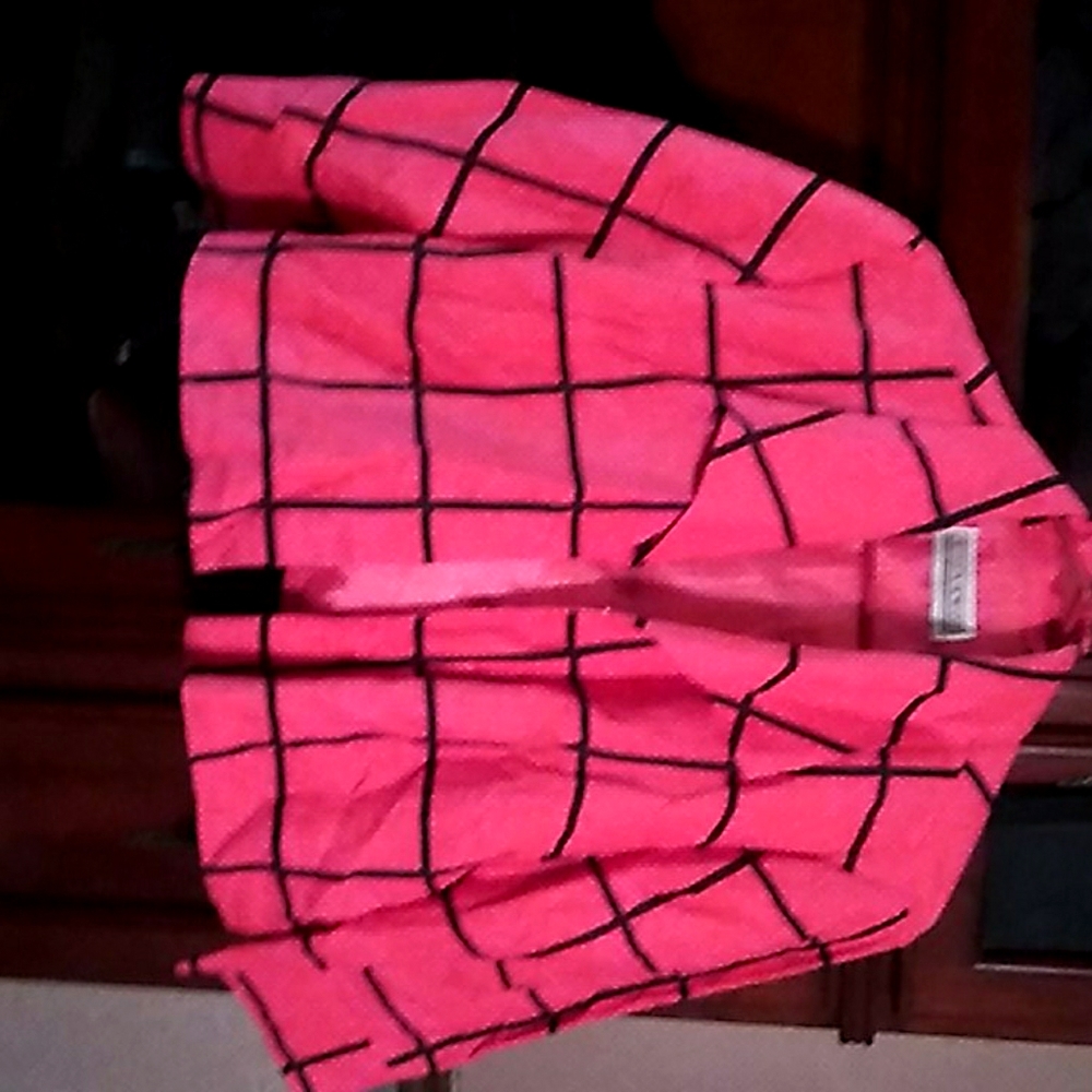 Pink and black striped coat